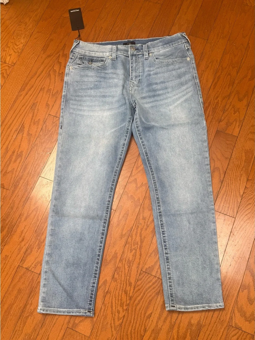 True Religion Light Blue Relaxed Slim Jeans for Men